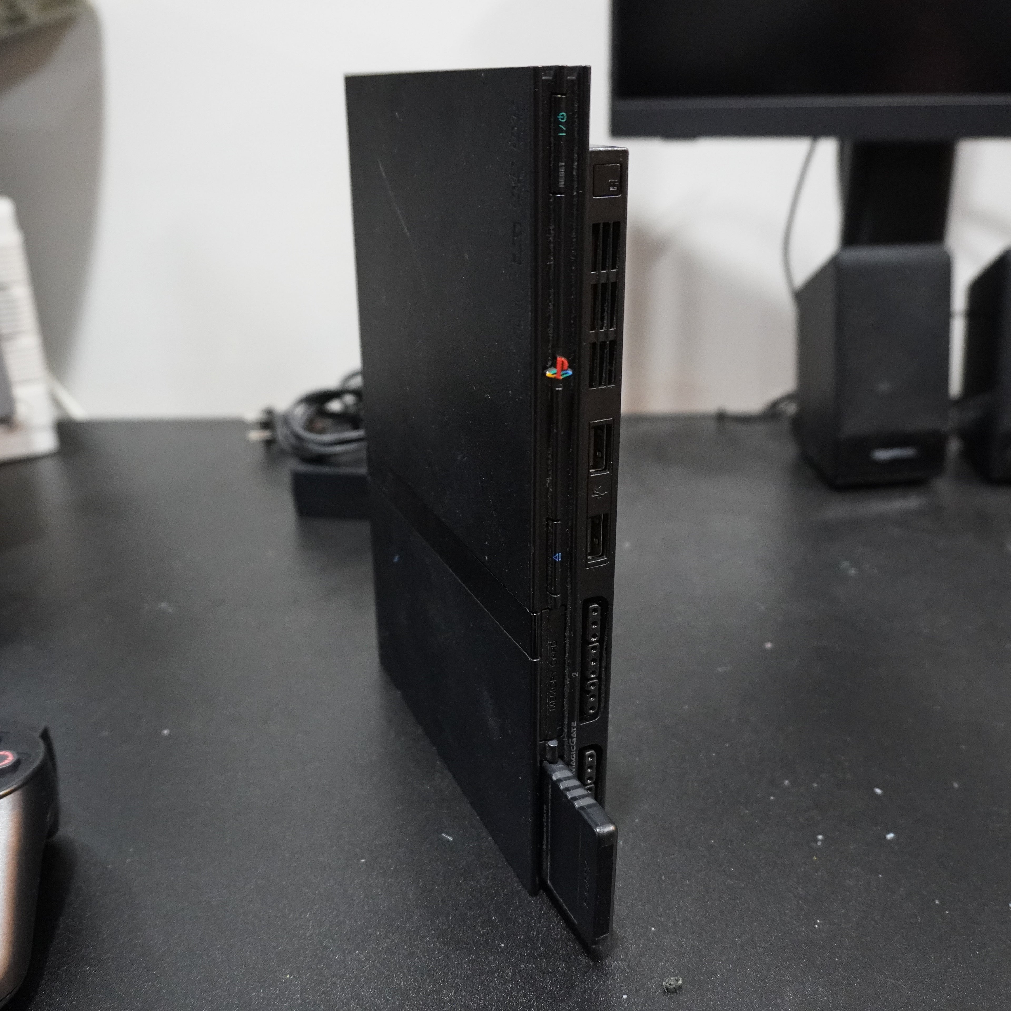 PS2 Slim + 3rd Party Controller + 8mb Memory + AV/Power Cables